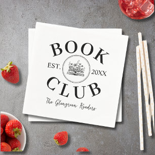 Elegant Personalised Book Club Members Event   Napkin