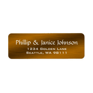 Elegant Personalised Brushed Bronze Return Labels