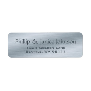 Elegant Personalised Brushed Silver Return Labels