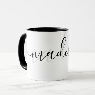 Elegant Personalised chic Modern Grey and black  Mug