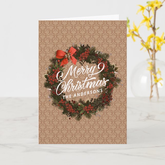 Elegant Personalised Christmas | Greeting Card (Yellow Flower)