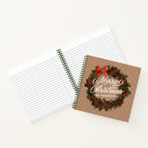Elegant Personalised Christmas Guestbook Notebook