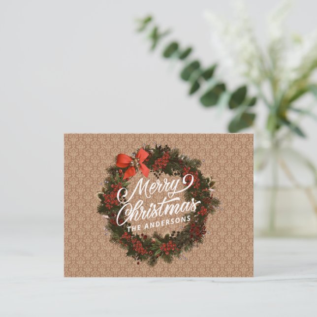Elegant Personalised Christmas | Postcard (Standing Front)