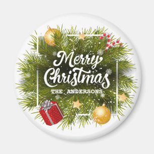 Elegant Personalised Christmas Tree Magnet