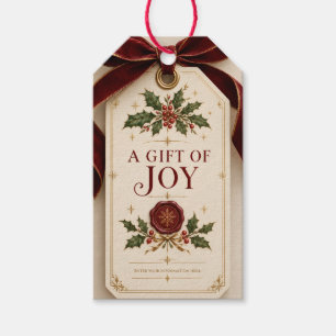 Elegant Personalised Christmas, Vintage Gift Tag