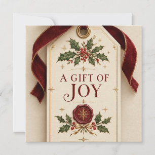 Elegant Personalised Christmas, Vintage Gift Tag Card