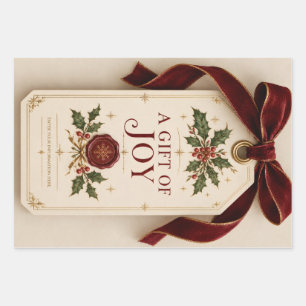 Elegant Personalised Christmas, Vintage Gift Tag Wrapping Paper Sheet