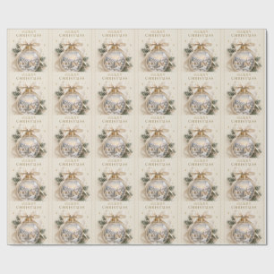 Elegant Personalised Christmas, Vintage Ornament Wrapping Paper