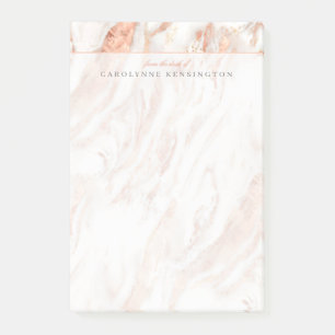 Elegant Personalised Copper Marble Rose Gold Post-it Notes