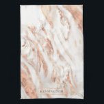 Elegant Personalised Copper Marble Rose Gold Tea Towel<br><div class="desc">Elegant Personalised Copper Marble Rose Gold Kitchen Towels. This design features elegant grey marble with veins of copper and rose gold foil styling. Perfect for your luxury lifestyle or girly fashion aesthetic. Easy to add your name for custom, personalised elegance. Great for salons, studios, kitchens, guest rooms, rental houses, and...</div>