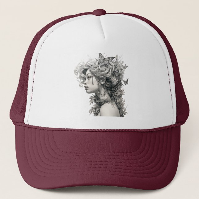 Elegant Personalised Custom Modern simple Trucker Hat (Front)