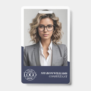 Elegant Personalised Employee Photo Company Logo ID Badge