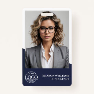 Elegant Personalised Employee Photo Company Logo ID Badge