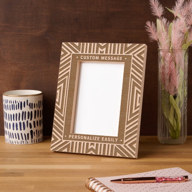  Elegant Personalised Engraving Geometric Art Deco Etched Frames (Left)