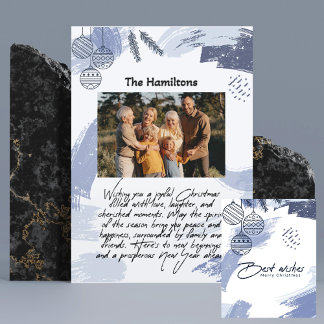 Elegant Personalised Family Christmas Photo Card