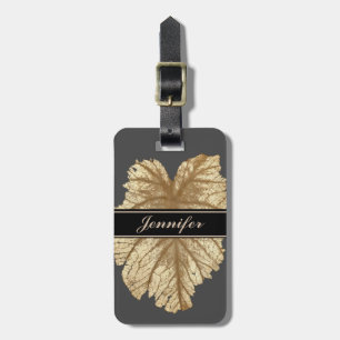 Elegant Personalised Faux Gold Silver Luggage Tag