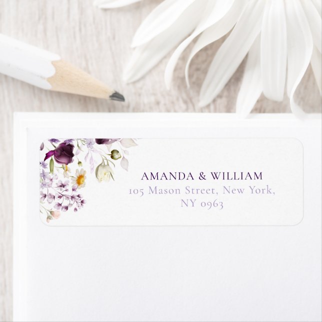 Elegant Personalised Floral Address Labels (Insitu)
