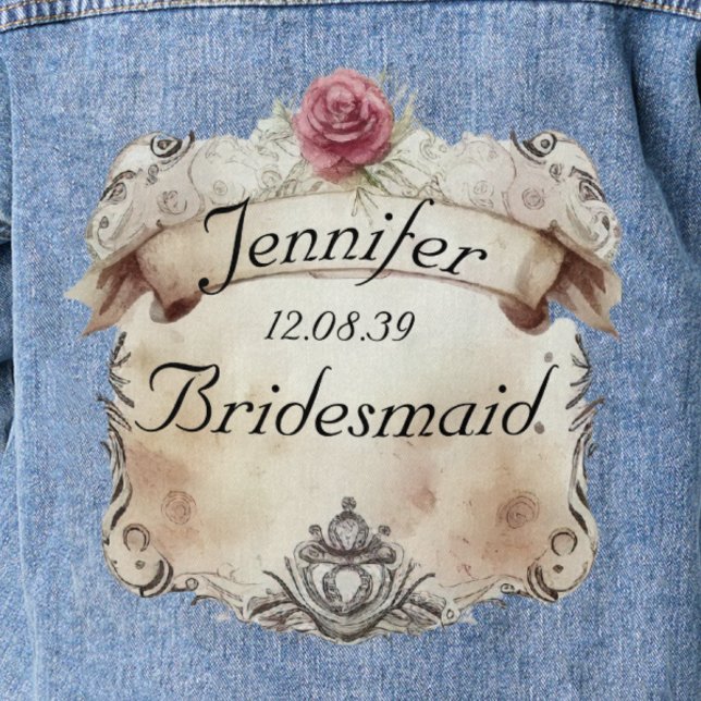 Elegant Personalised Floral Bridesmaids Blue Jean Denim Jacket (Creator Uploaded)
