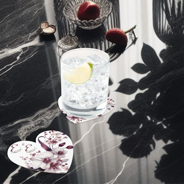 Elegant Personalised Floral Wedding Coaster (Creator Uploaded)