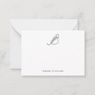 Elegant Personalised Flowered Script Monogram Card