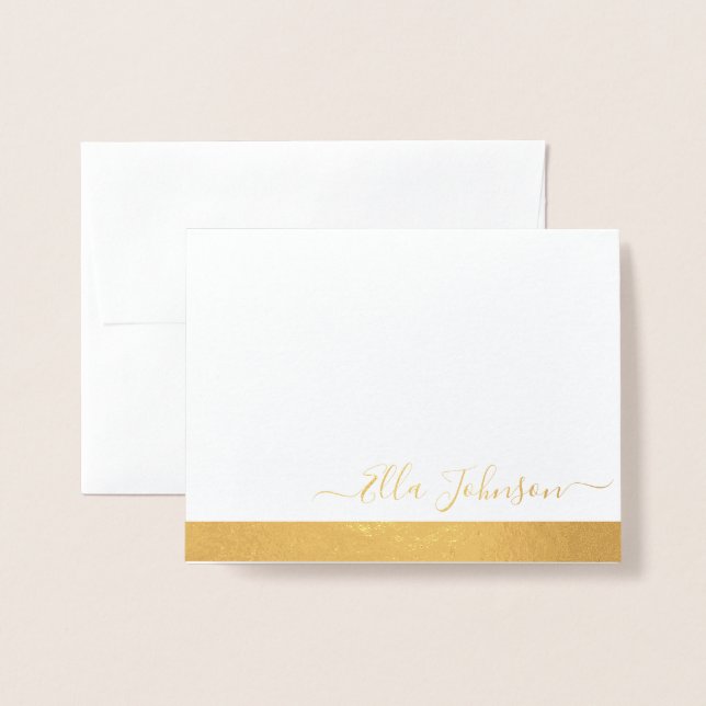 Elegant Personalised Foil folded  Foil Card (Front With Envelope)