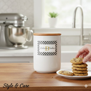 Elegant Personalised Food Label with Monogram Desi