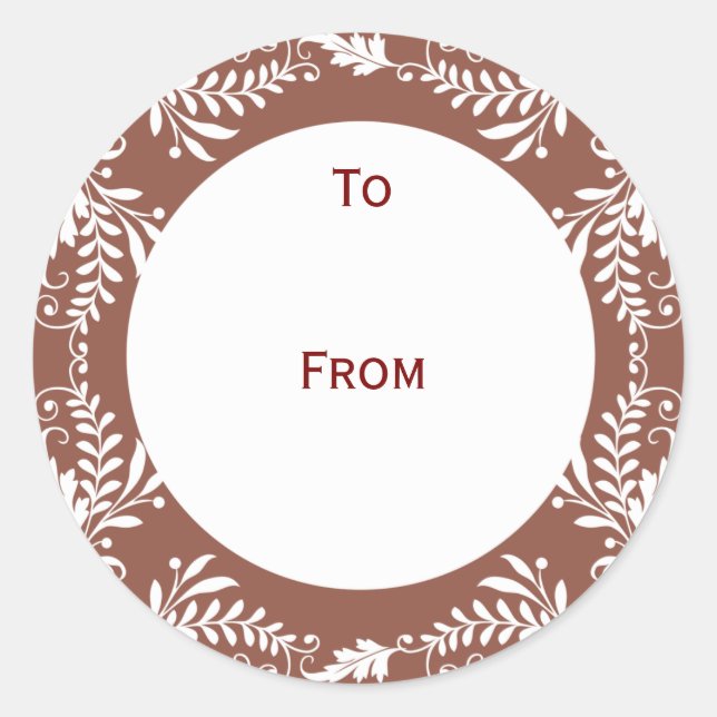 Elegant Personalised Gift Tags Brown (Front)