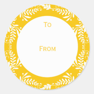 Elegant Personalised Gift Tags Yellow