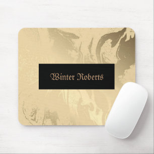Elegant personalised gold and black mouse mat