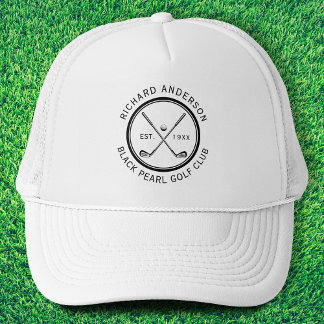 Elegant Personalised Golf Club Name Trucker Hat