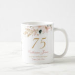 Elegant Personalised Grandmother's 75th Birthday Coffee Mug<br><div class="desc">Celebrate your beloved grandmother’s special day with this beautifully designed mug! Featuring a charming and thoughtful illustration, this mug is the perfect way to show appreciation for her wisdom, kindness, and love. Personalise the back with her name, age, and birthday date, making it a meaningful keepsake that she’ll cherish with...</div>