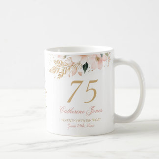 Elegant Personalised Grandmother's 75th Birthday Coffee Mug