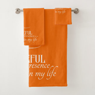Elegant Personalised Grateful Autumn Thanksgiving Bath Towel Set