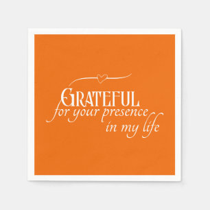 Elegant Personalised Grateful Autumn Thanksgiving Napkin