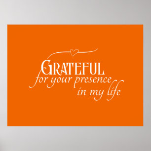 Elegant Personalised Grateful Autumn Thanksgiving Poster