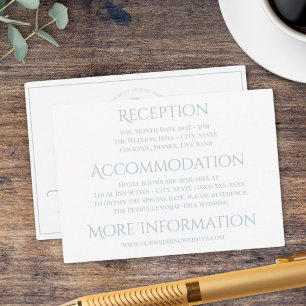 Elegant Personalised Grey White Wedding  Enclosure Card