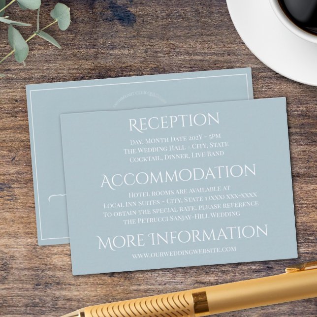Elegant Personalised Grey White Wedding  Enclosure Card (Creator Uploaded)