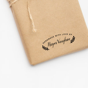 Elegant Personalised Handmade With Love By Rubber Stamp