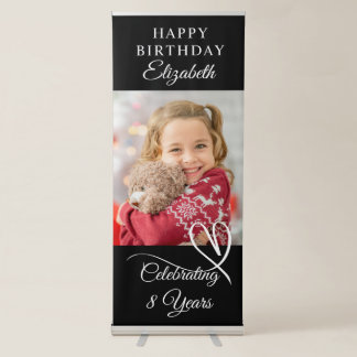Elegant Personalised Happy Birthday Photo Age  Retractable Banner