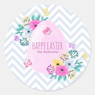 Elegant Personalised Happy Easter Sticker Seal