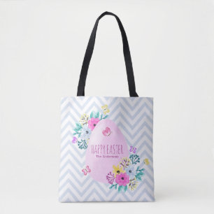 Elegant Personalised Happy Easter Tote Bag