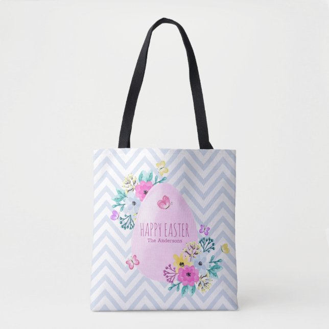 Elegant Personalised Happy Easter | Tote Bag (Front)