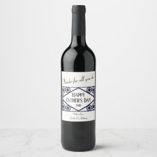 Elegant Personalised Happy Father's Day Wine Label