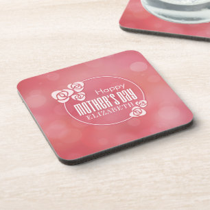 Elegant Personalised Happy Mother's Day Coaster