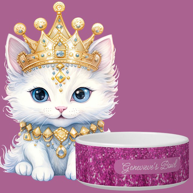 Elegant Personalised Hot Pink Glitter Faux Sequin  Bowl (Creator Uploaded)