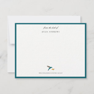 Elegant personalised hummingbird card