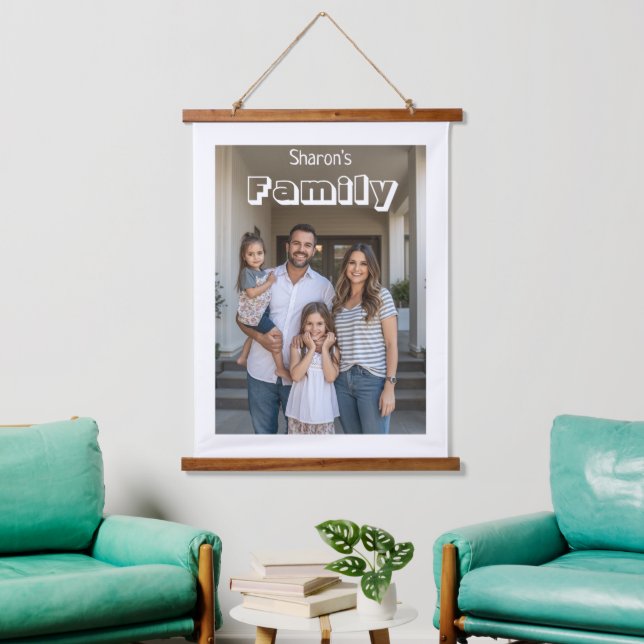 Elegant Personalised Image & Text Stylish Hanging Tapestry (Living Room)