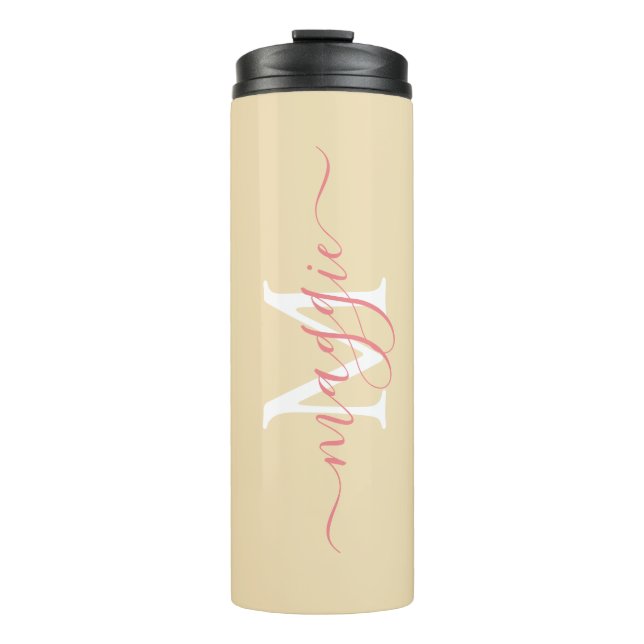 Elegant Personalised Initial & Name Travel Mug (Front)