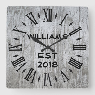 Elegant Personalised Light Wood Square Wall Clock
