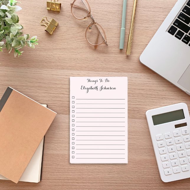 Elegant Personalised Lined Checklist To Do List Post-it Notes (Elegant Personalized Lined Checklist To Do List Post-it Notes)